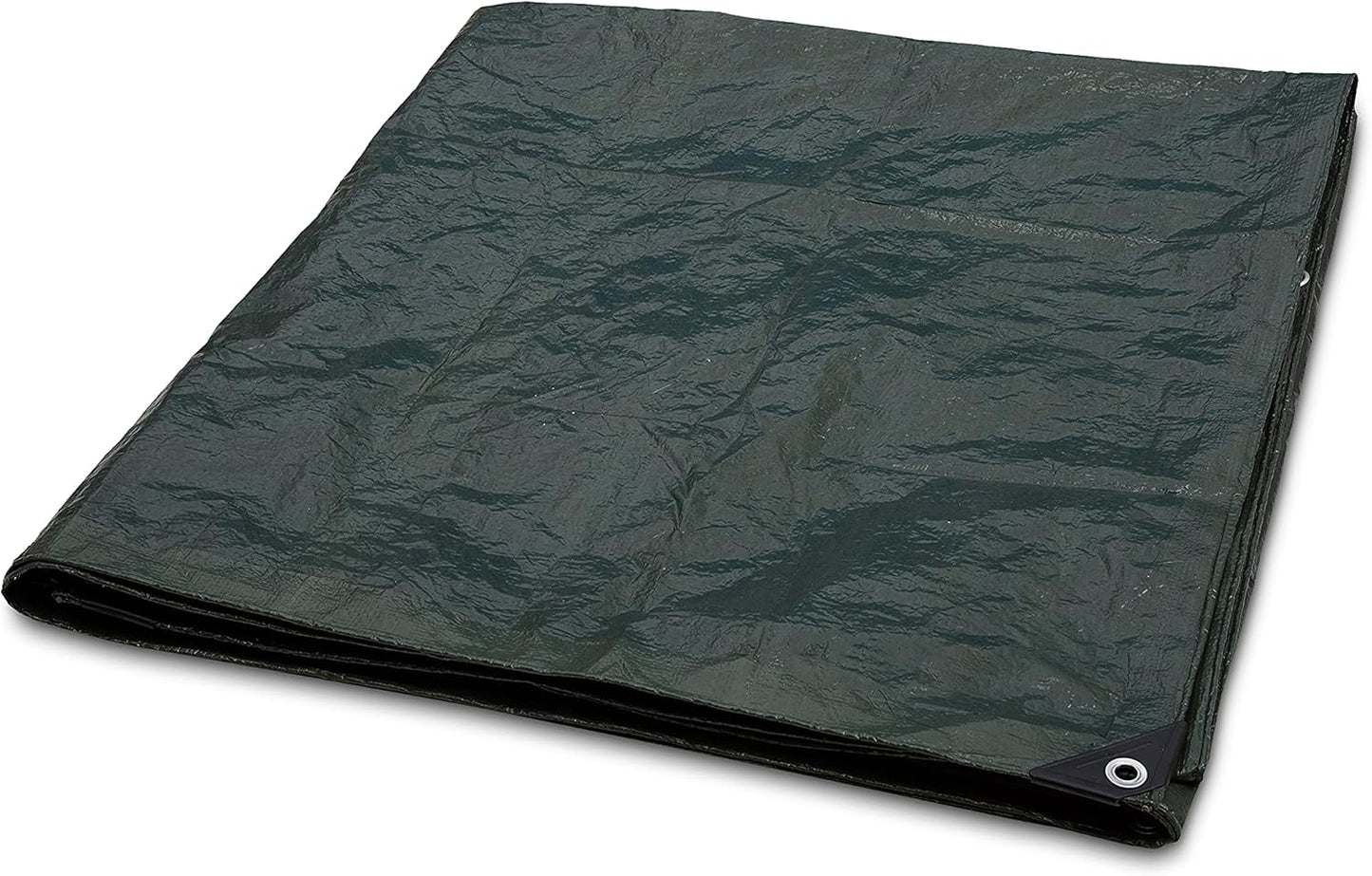 Basics Waterproof Camping Tarp, 9.5 Feet x 11.3 Feet, Dark Green