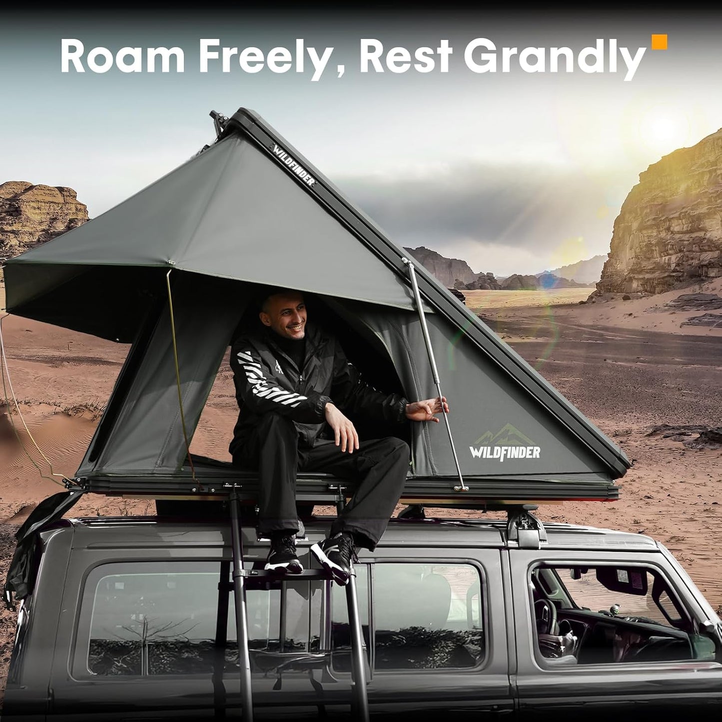 Hardshell Rooftop Tent – Fits 2-3 People, Suitable for Jeep, SUV, Truck, Van 🚙⛺