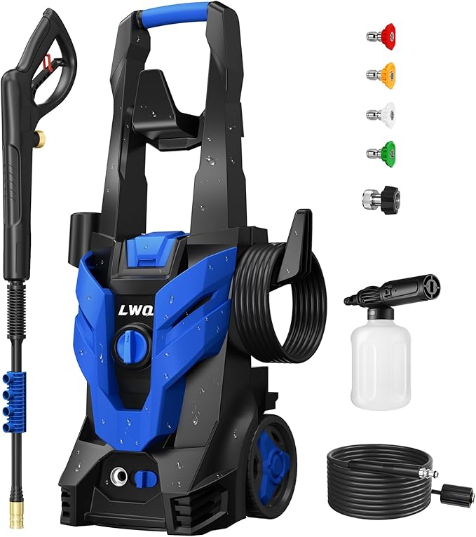 Electric Pressure Washer: 2.5 GPM, 4 Nozzles + Foam Cannon