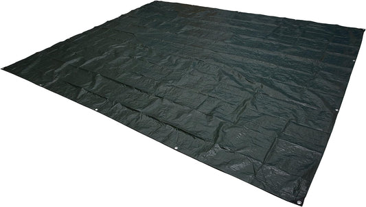 Basics Waterproof Camping Tarp, 9.5 Feet x 11.3 Feet, Dark Green