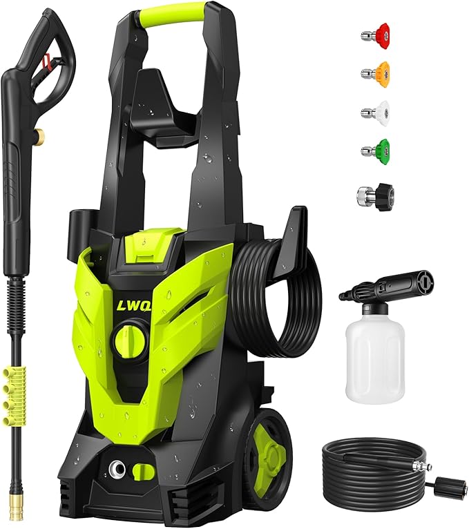 Electric Pressure Washer: 2.5 GPM, 4 Nozzles + Foam Cannon